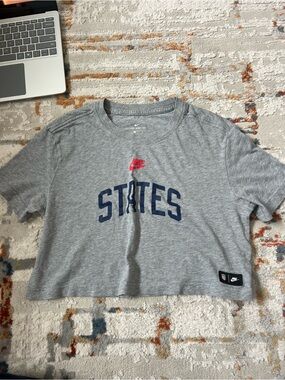 Nike Gray Tee with Pink and Red Accents